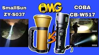 COBA 517 Vs Small Sun ZY S037 Comparison Most Powerful Flashlights Unboxing Review Test |