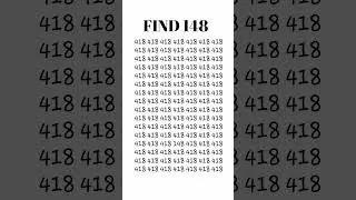 Eye speed test:Find 148 in 5 seconds #iq #iqtest #ytshortsvideo #shorts #gk