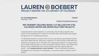 Boebert still taking credit for local projects