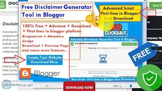 Create Disclaimer generator tool website | Disclaimer Generator Tool Website Script for Blogger