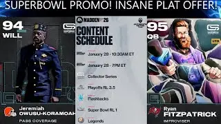 SUPERBOWL PROMO WEEK IS HERE! INSANE PLAT OFFER! COLLECTOR SERIES THEME TEAM IS CRAZY!