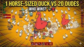 1 Horse-Sized Duck vs 20 Dudes. Who Wins? 🦆🥊