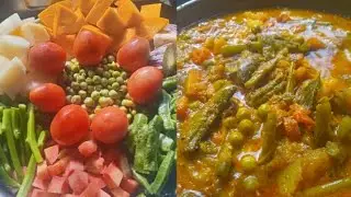 Aath Sabzi se banaye chutbuta masala recipe.🥔🍅🥕🍆🫛🎃🫛🥬🍲😋👌👍🙏🙏
