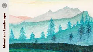 Mountain Landscape drawing with oil pastel for beginners  step by step landscape