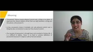 LJ School of Law | BBALLB | Sem - 3 | LEGAL THEORY | POSSESSION MEANING, ELEMENT & CATAGORY