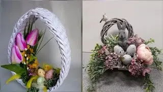 Elegant Easter Basket Centerpiece Spring Easter Floral Table D&eacute;cor