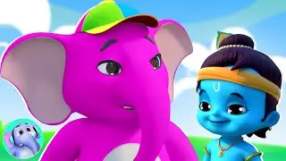 Ek Mota Hathi in Pink Color, एक मोटा हाथी + Collection of Elephant Cartoon & Hindi Rhymes