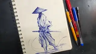 Samurai Quick Sketch with Just a Pen! 🤩⚔️ Must Watch