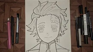 how to draw Tanjiro @LuckyArts-drawing