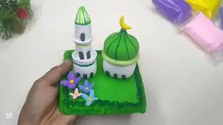 DIY Simple Clay Madina Crafting | How to Make Madina with Clay | Cute Ramadan Craft | Ramadan Decor