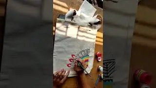 Mandala art on tote canvas bag 🛍️ #shorts