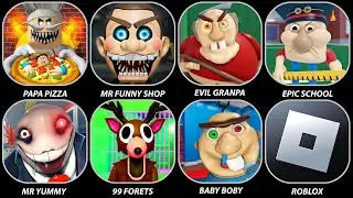 Escape Papa Pizza's Pizzeria! (SCARY OBBY),Escape Mr Funny's Toy Shop,ESCAPE EVIL GRANDPA! (OBBY)