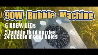 90W High-Power Bubble Machine! 6 RGBW LEDs, 5 Fluid Tanks & 24 Holes for a Massive Bubble Storm!