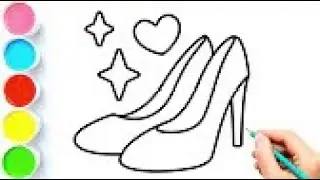How to Draw Princess Red High Heels 👠✨ | Easy Step by Step Drawing for Kids| High Heel Shoes Drawing