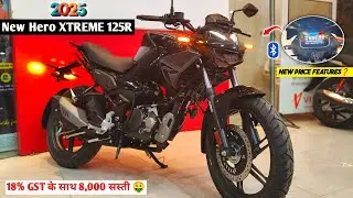18% GST में 8,000 सस्ती 😱 New Hero XTREME 125R Black Colour Review 🔥| Abs| New Price Features ❓