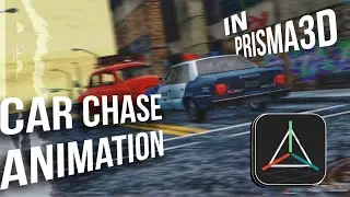 Car Chase Animation|| In Prisma 3D Mobile App || Police Chase #caranimation #prisma3d