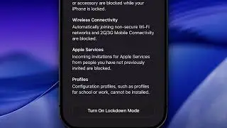 How to Turn On Lockdown Mode in iOS 26