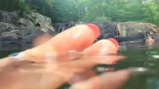Underwater ASMR | At The Waterfall 🙌🥳🏊‍♂️ Rock Scratch, Build Up, Screen Taps, Water sounds & fish