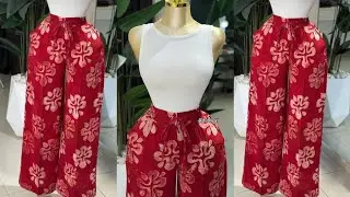 How to Cut and Sew Trendy Baggy Ankara Pant with Elastic waistband 