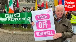 Protesters And Counter-Protesters Demonstrate On U.S. Intervention In Venezuela In Dublin, Ireland