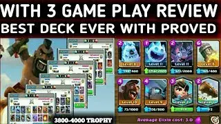 CLASH ROYALE! BEST DECK EVER ( TROPHY 3800-4000) LEGENDARY TO CHALLENGER 1. ( HOG RIDER BEST DECK)