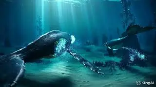 Underwater World of Whales in the Rays of Light #Whales  #Ocean  #NeuralNetwork  #meditation