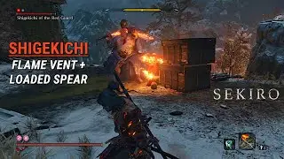 Sekiro - Shigekichi of the Red Guard with flame vent and loaded spear (no Kuro's Charm / Bell Demon)