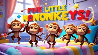 Five Little Monkeys Jumping on the Bed 🐒🛏️ | Fun Kids Nursery Rhyme