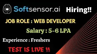 SoftSensor.ai Off Campus Hiring Freshers for the Role of Web Developer |