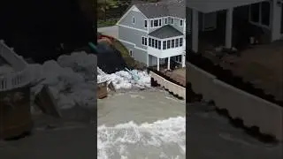 Long beach GONE Washed Away Properties Being Torn Apart #storm #drone #flood #lowcoast