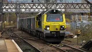Freightliner Class 70 No. 70007 on 6Z92 Tunstead - Northampton C.Y @ Guide Bridge on 27.11.20 - HD
