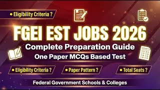 Federal Govt EST Jobs 2026 | FGEI Syllabus, Paper Pattern & Solved Past Papers | Imp. PDF Notes