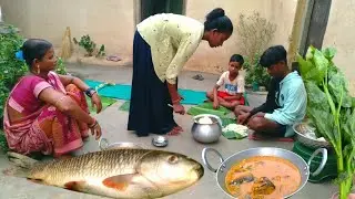 How they cook ROHU FISH recipe in tribe village l Rui macher recipe l Indian village cooking