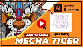 Drawing Tiger Mecha Tutorial in adobe Illustrator. Cara Menggambar Mirror di Adobe Illustrator