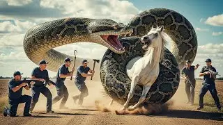 Giant Python Attacks Horse | Incredible Rescue | Caught on Camera
