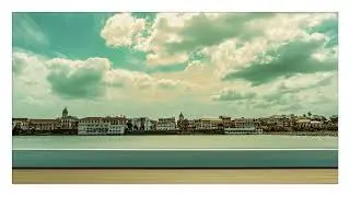 Old Town Waterfront Skyline in 4K Digital Wall Art for Frame TV (2h Loop)