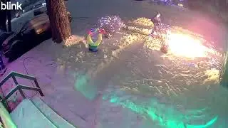 Fire and Snowy sidewalk