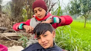 ASMR Smallest barber 💈 in the world 🌍 Fast Haircut in Winter ❄️ 