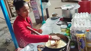 omelette recipe street food | bread egg omelette recipe | masala omelette bread Street food Indian |