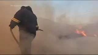 Raging wildfires force evacuation in South African coastal village