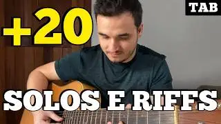 20 Solos e Riffs FÁCEIS para aprender no Violão + TAB