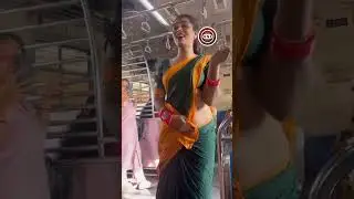 A transgender woman acting as a air hostess on a Mumbai local train #mumbai #localtrain #transwoman