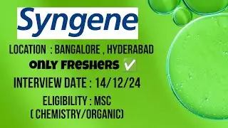 Syngene 🧬 hiring FRESHERS 💥 | Bangalore Hyderabad jobs | Msc Chemistry Lifescience jobs |  Msc jobs