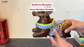 Nandi Cow Idol | Hindu Pooja Decor | Sacred Showpiece for Home Temple