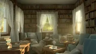Cozy Book Nook Library Ambience | Gentle Animated Loop - Cottage Library 4
