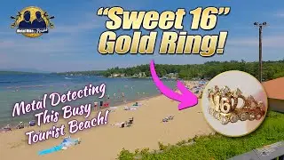 GORGEOUS GOLD RING & So Much Jewelry Found Metal Detecting This Busy Beach! #treasureSundays