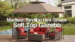 Madison Pavilion Hex Shape Soft Top Gazebo