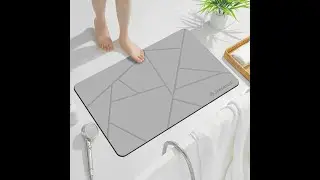 Light Grey Stone Bath Mat | Super Absorbent Quick-Dry Diatomite Bathroom Floor Mat 39x60cm