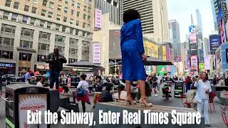 Exit the Subway, Enter Real Times Square | 4K NYC Street Walk April 25, 2025