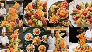 Advanced fruit plate cutting and plating techniques! #fruit#knife skills